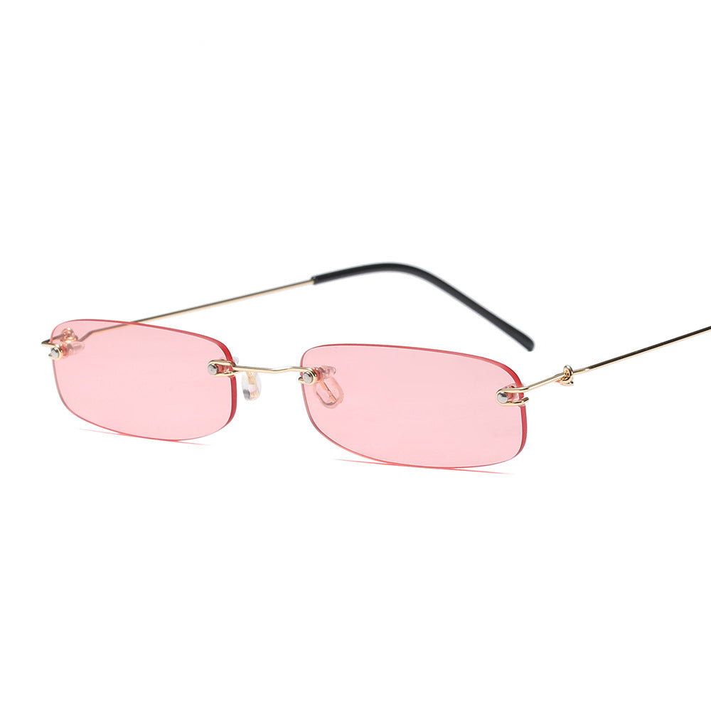 Rimless trendy sunglasses
