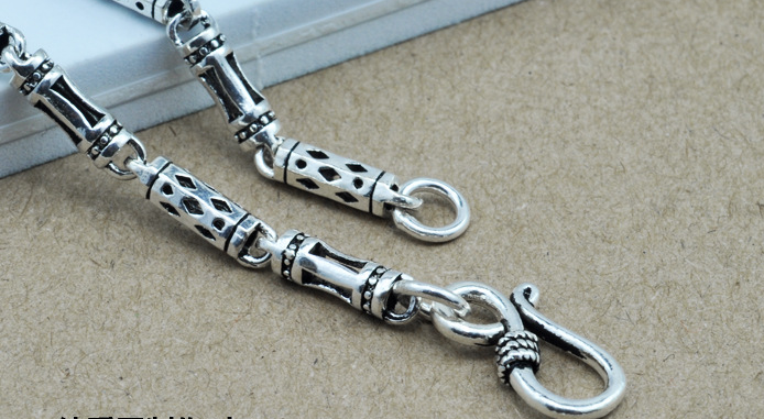 The 925 Silver men's Necklace clavicle thick long silver chain
