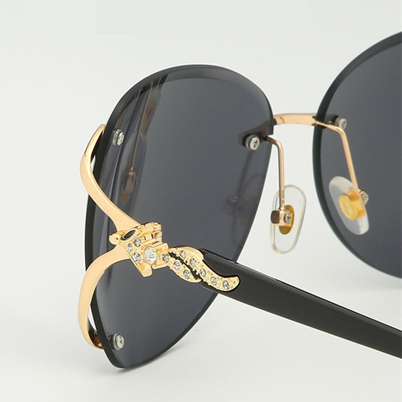 Pink Foxes Rhinestone Oversized Sunglasses