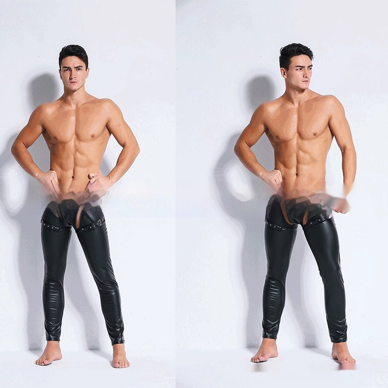 Fashion Personality Leather Men's Tight Trousers
