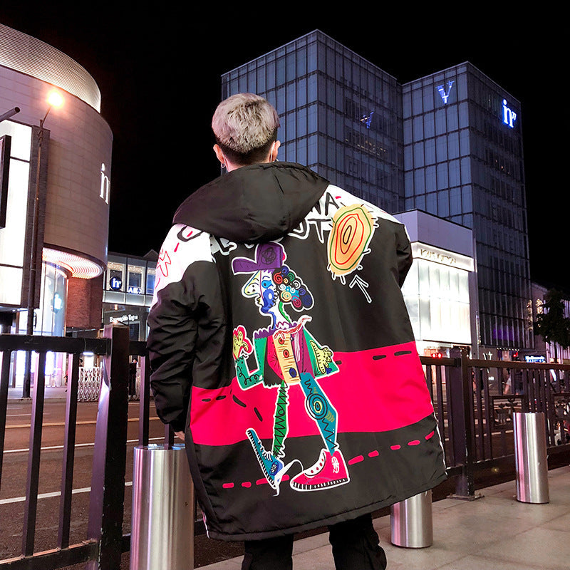 Graffiti hip-hop trench coat