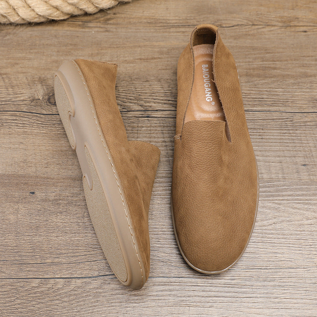 Handmade Men's Shoes Super Soft Breathable Lightweight First Layer Cowhide