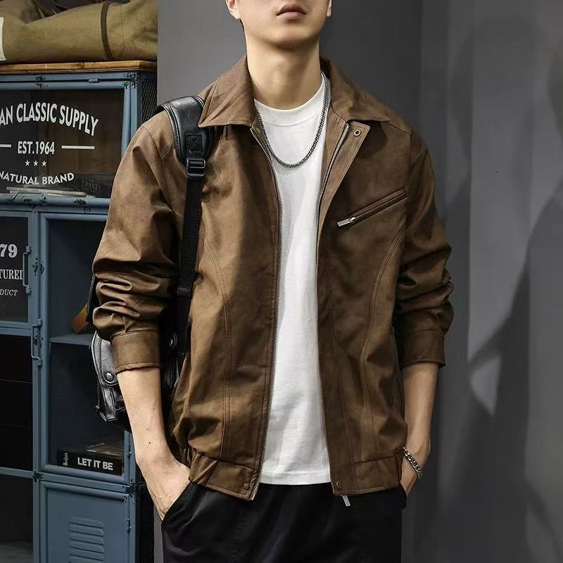 Vintage American-style Loose Casual Work Jacket With Hong Kong Flair