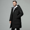 Long padded down jacket for men