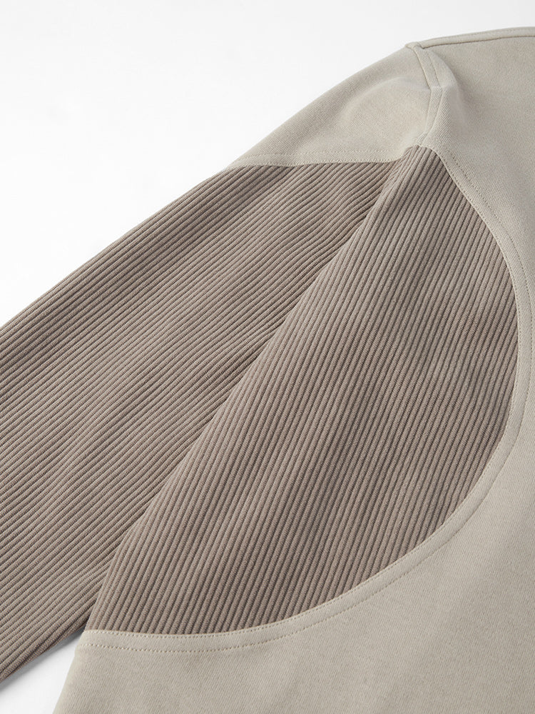 Stitching pullover round neck sweater men