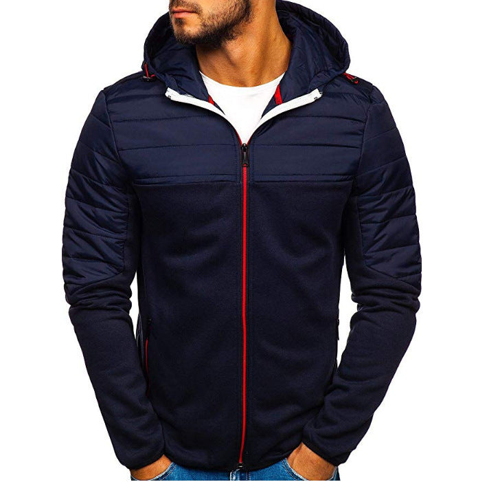Men's Solid Colo Rhombus Small Padded Jacket