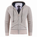Men's Small Pineapple-pin Hooded Fleece Lined Fashion Knitwear Sweater