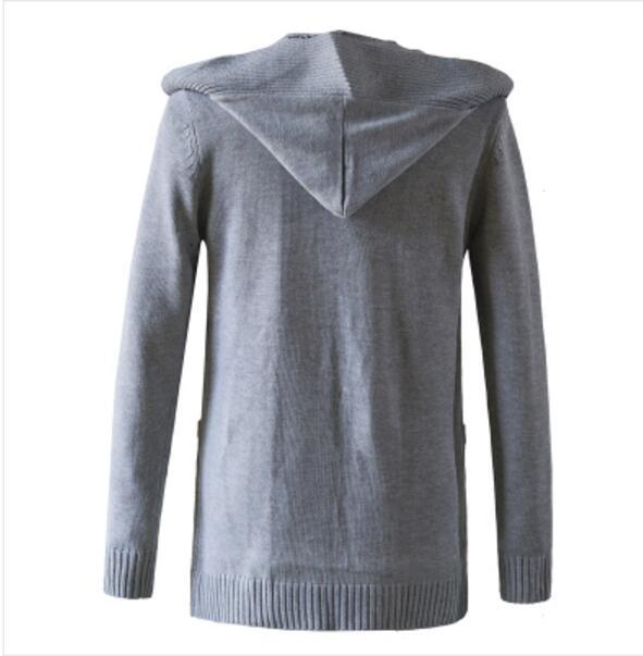 Men's Sweater Cardigan Mid-length Coat Knit Sweater Windbreaker