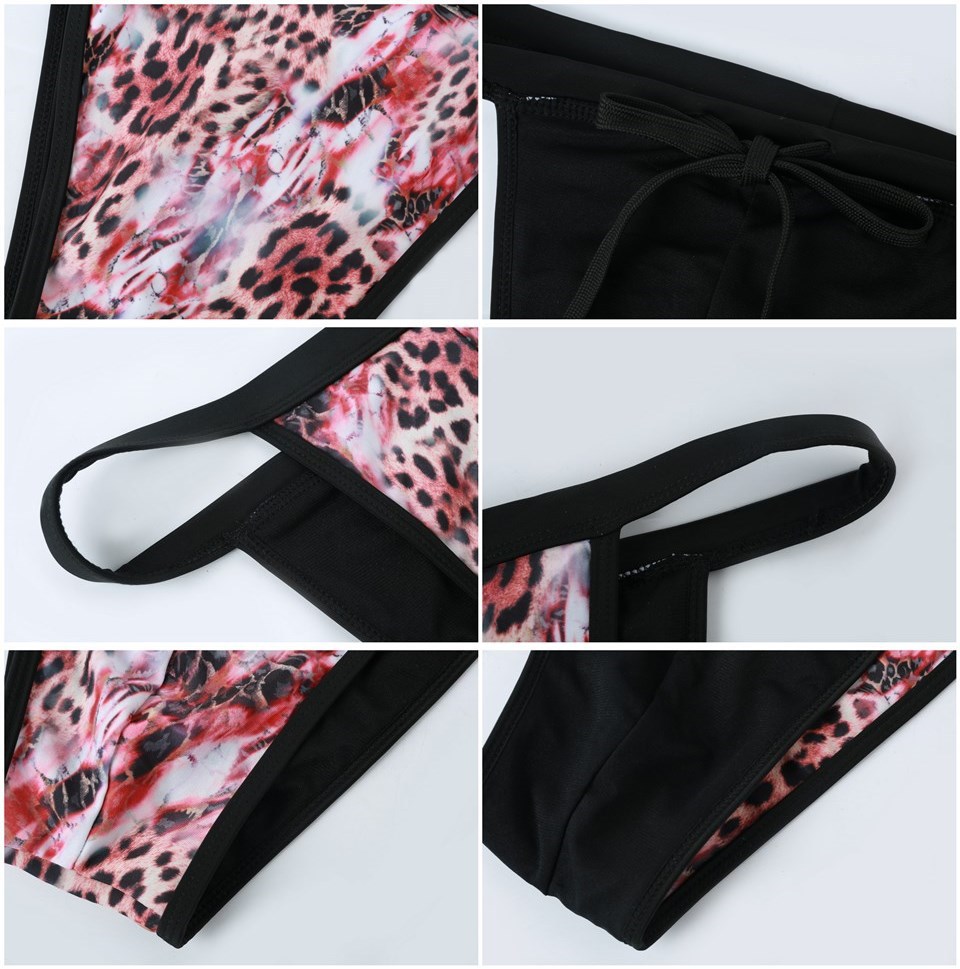 Fashion animal print T word sexy surf swimming trunks