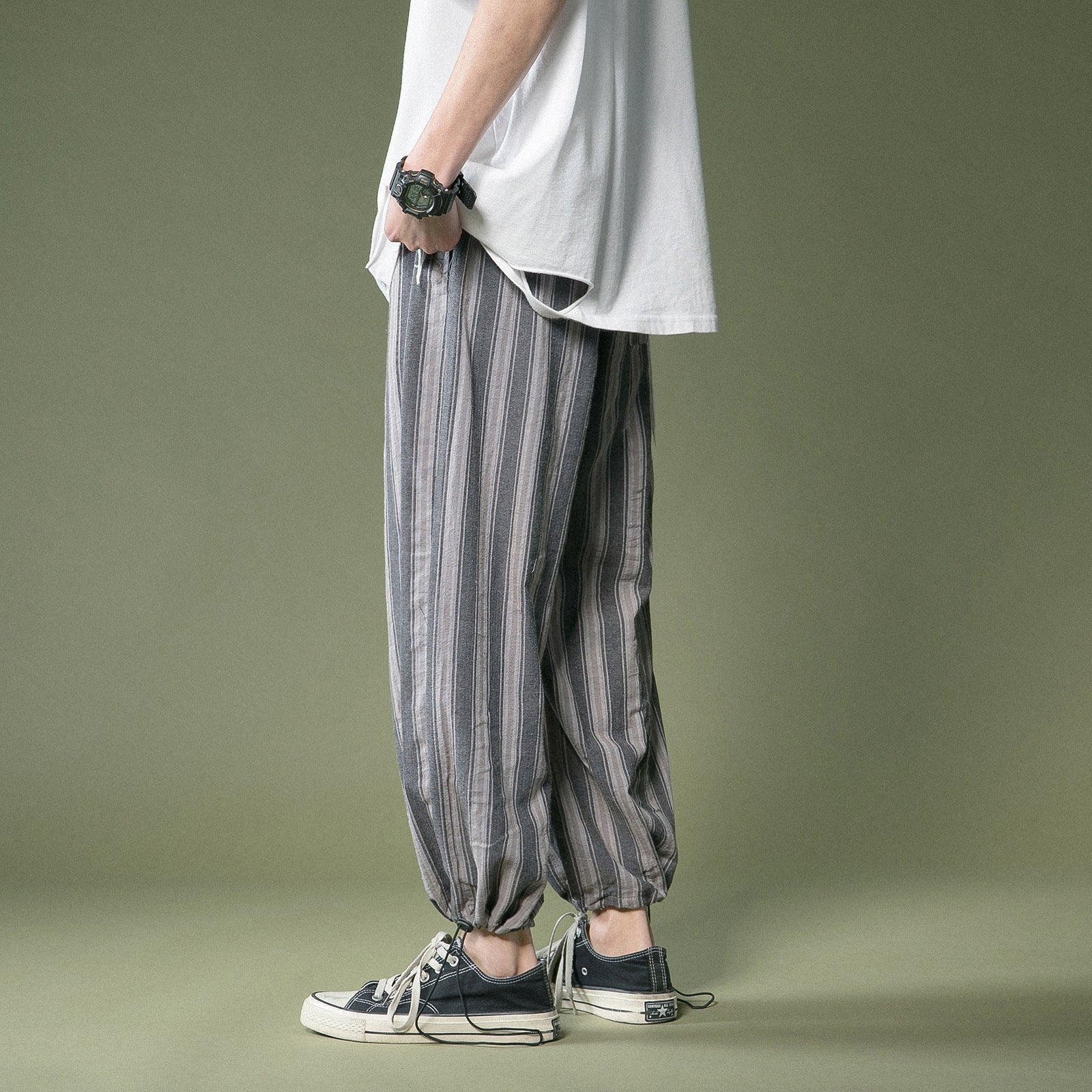 Thin High Waist Straight Lantern Harem Pants