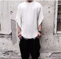 Summer Men Solid Irregular T-shirt