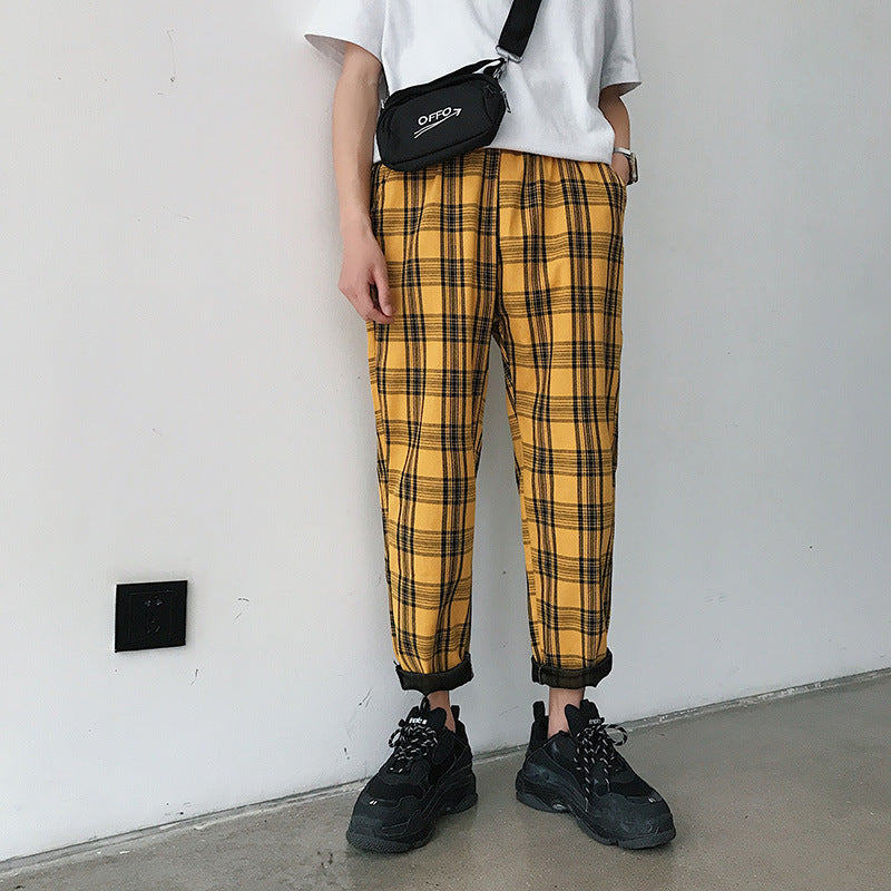 Couple Trousers Plaid Casual Plaid Pants
