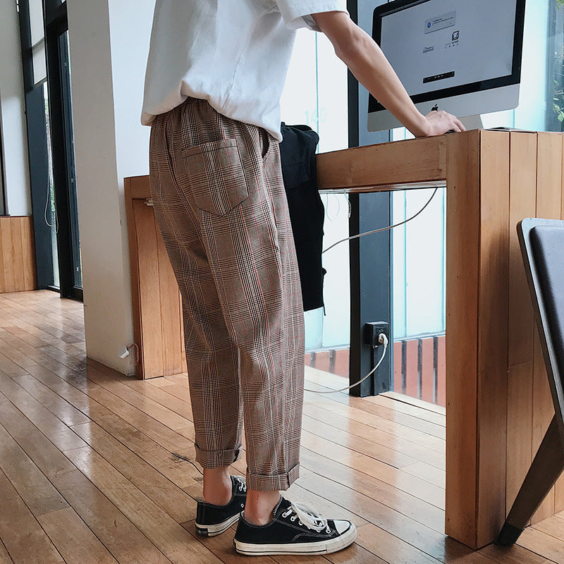 Couple Trousers Plaid Casual Plaid Pants