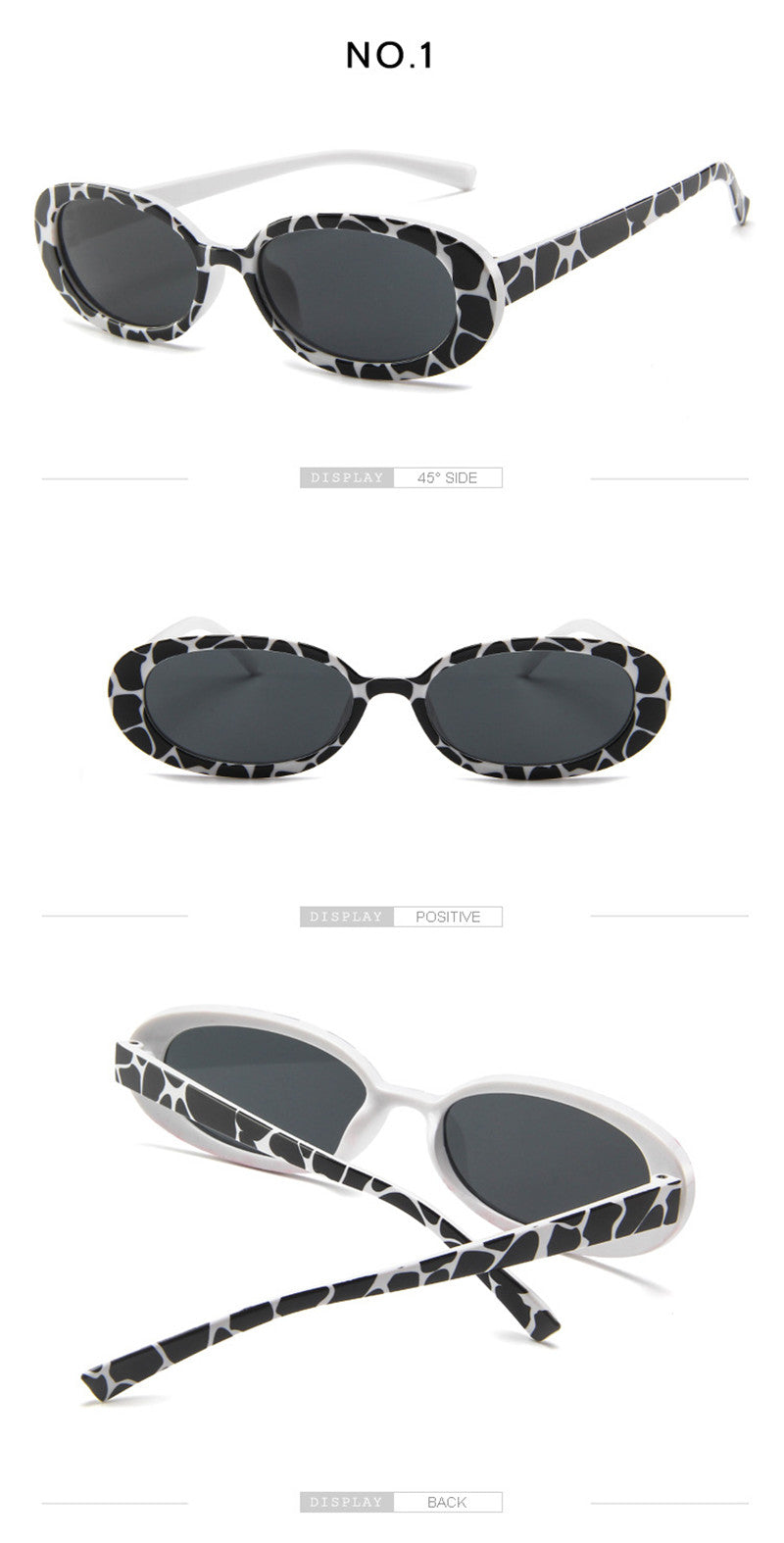 European and American Fashion Oval Frame Sunglasses Cow Color Trendy Sunglasses