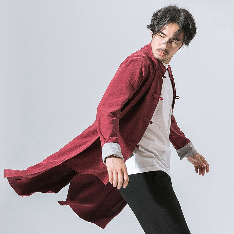 Windbreaker Men's Mid-Length Spring and Fall Coat