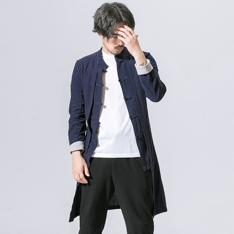 Windbreaker Men's Mid-Length Spring and Fall Coat
