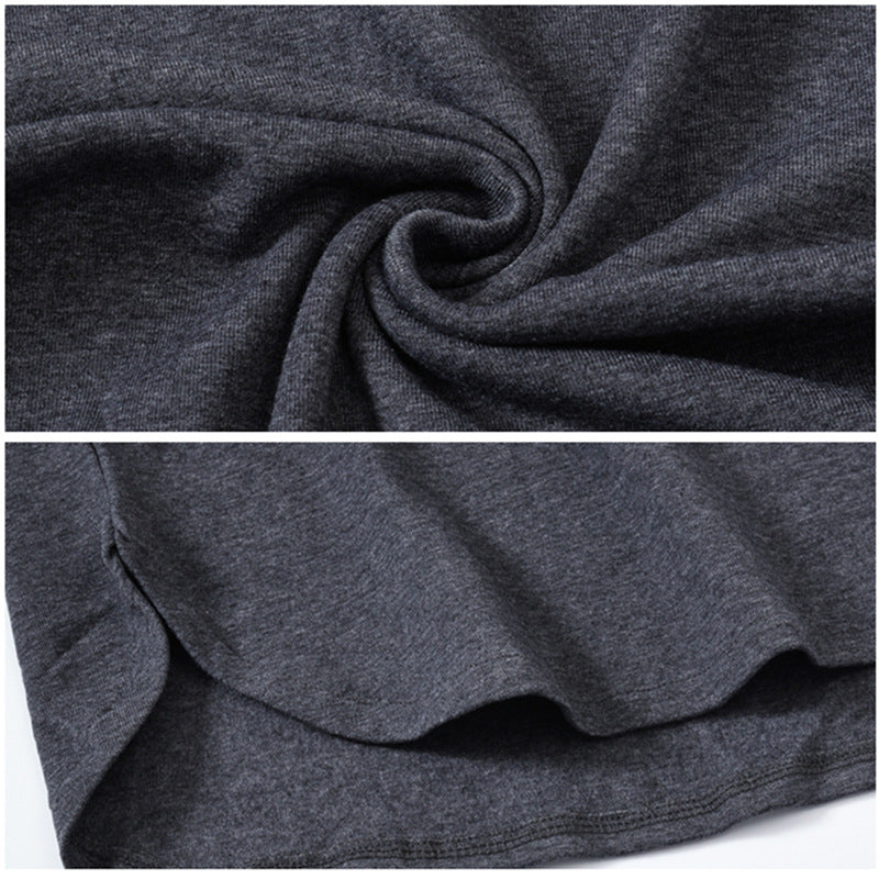 European And American High Street Solid Color Base Shirt With Arc Hem