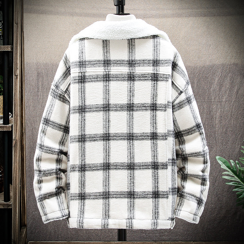 Lamb Wool Plus Velvet Men's Autumn And Winter Jacket