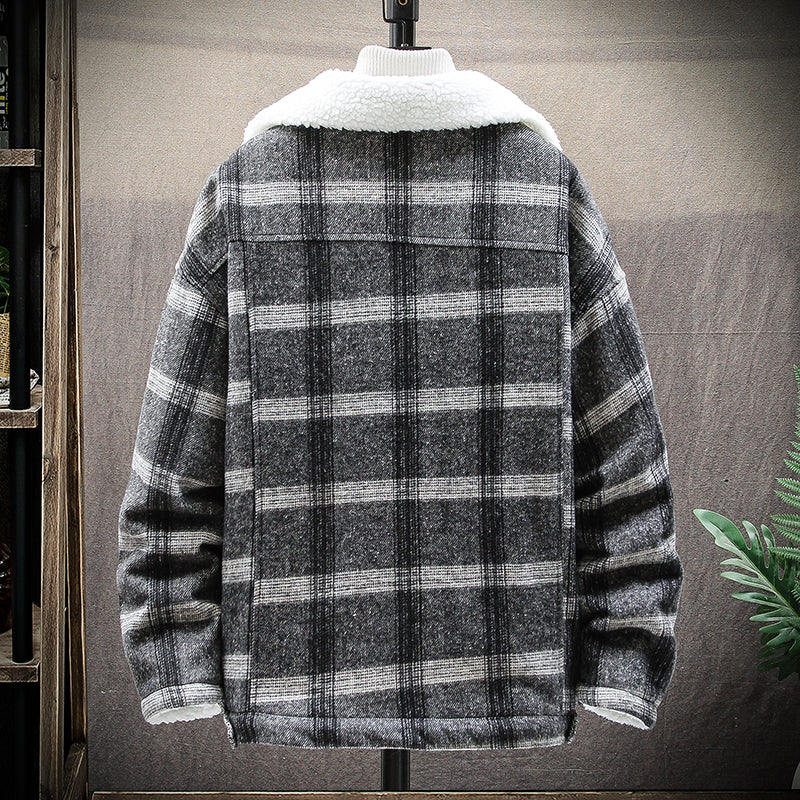 Lamb Wool Plus Velvet Men's Autumn And Winter Jacket