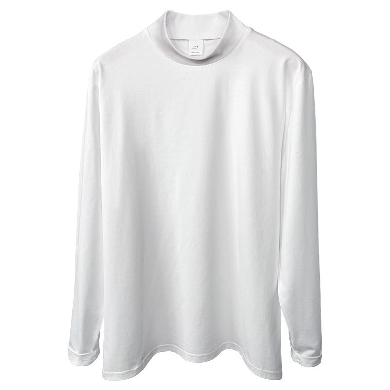 Men's Casual Half-High Collar Mid-Neck Long-Sleeved t-Shirt
