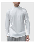 Men's Casual Half-High Collar Mid-Neck Long-Sleeved t-Shirt