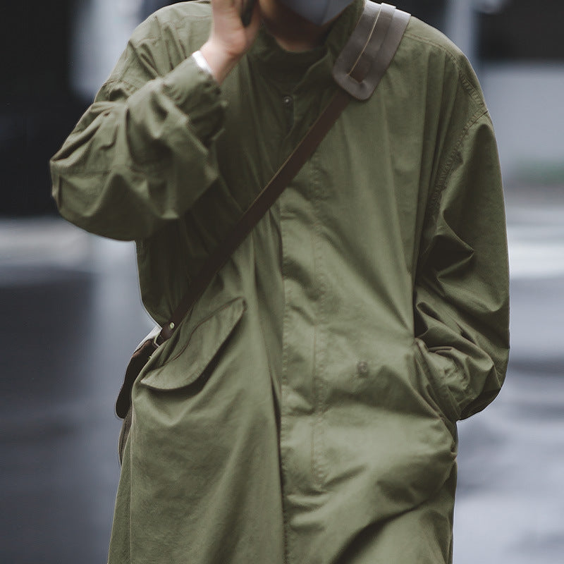 Fish Tail Windbreaker Long Military Version Of Green Coat Coat