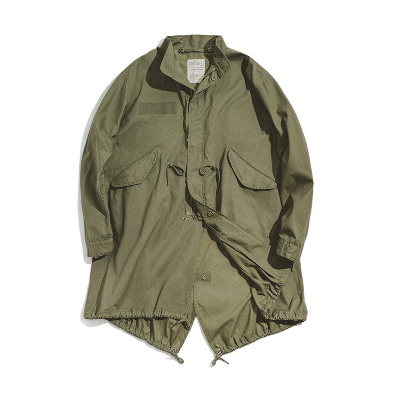 Fish Tail Windbreaker Long Military Version Of Green Coat Coat