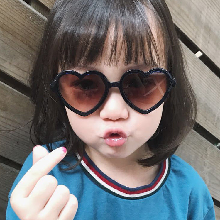 Girl Cute European And American Colorful Sunglasses With Heart Sunglasses
