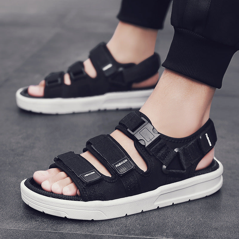 Men's Sandals Summer New Rubber Thick-Soled Non-Slip Slippers Student Casual Korean Style Trendy Beach Shoes