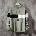 Loose Casual  Round Neck Pullover Korean Color Block Sweater