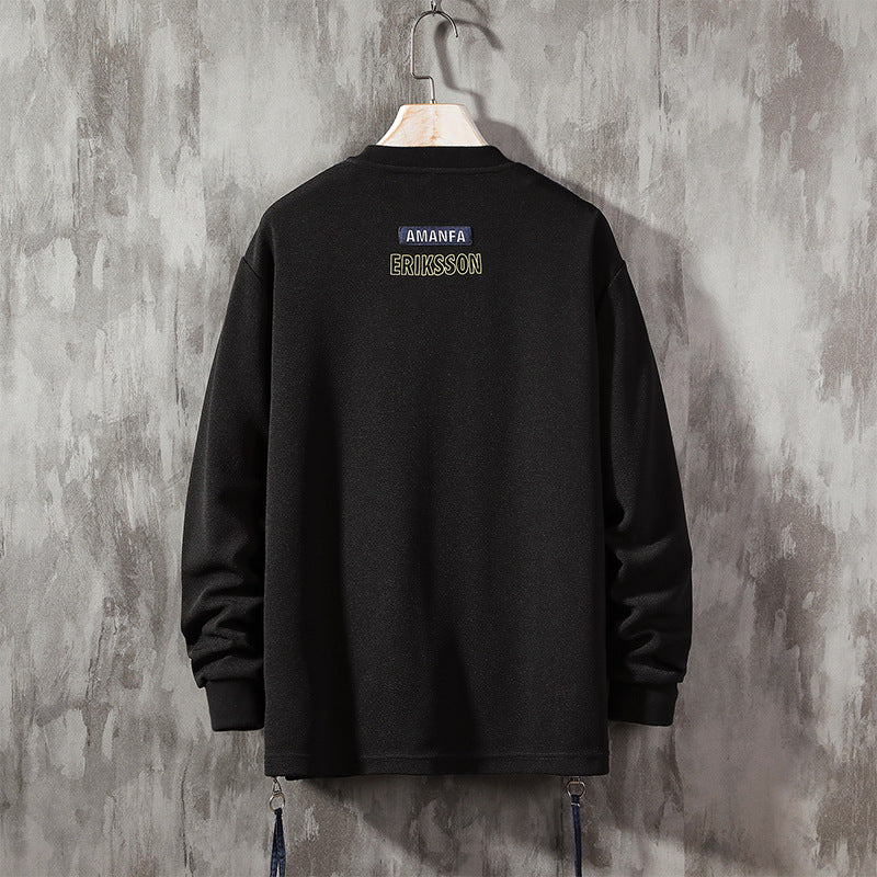 Printed Casual City Men's Round Neck Long-sleeved Sweater