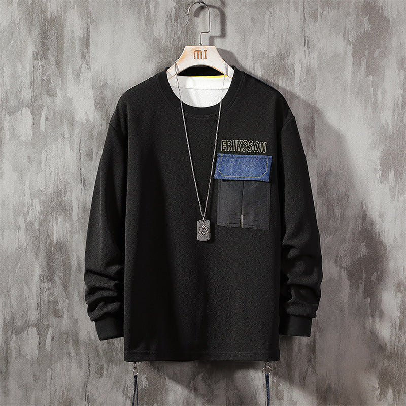 Printed Casual City Men's Round Neck Long-sleeved Sweater