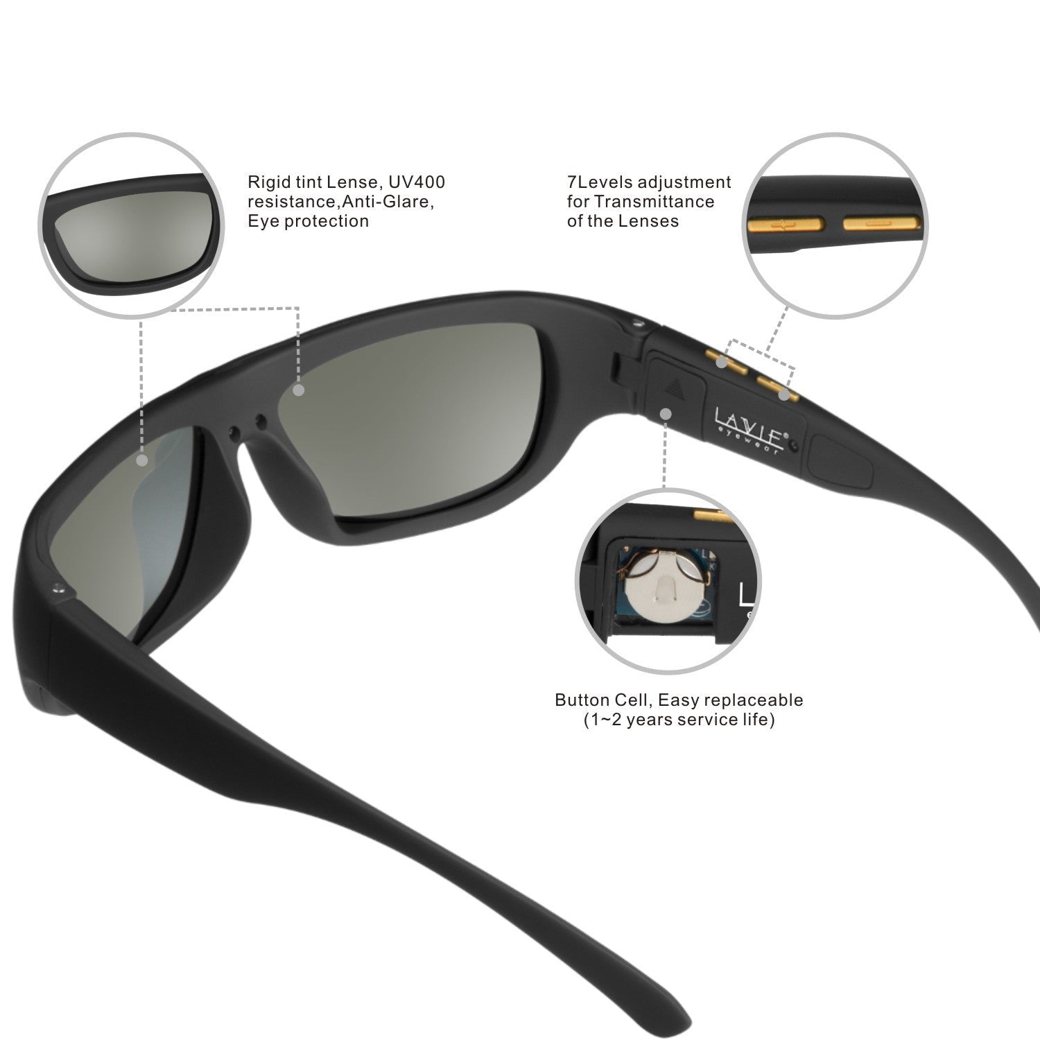 Color changing polarized sunglasses
