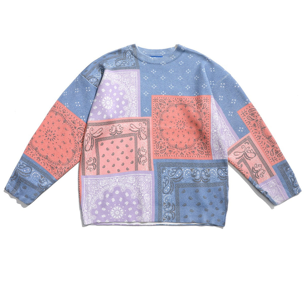 Stitching Cashew Flower Trend Sweater Men