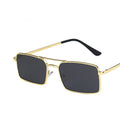 Double Beam Square Metal Sunglasses