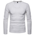 New Men's Slim Plus Size V Neck Solid Color Base Shirt