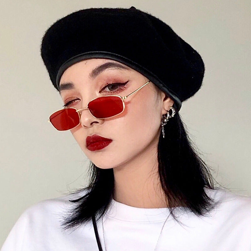 Sunglasses European And American Niche Box Di Sunglasses Color Retro Hong Kong Style Gold