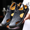 Men's Shoes Casual Hole Leather Shoes Toe Sandals