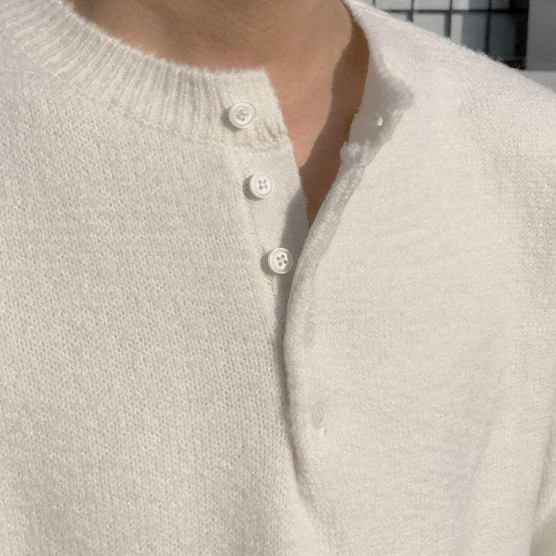 V-neck Sweater Men's Loose Knit Sweater Top