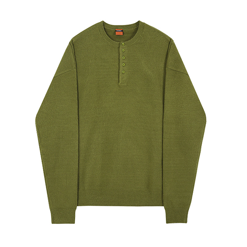 V-neck Sweater Men's Loose Knit Sweater Top