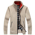 Cardigan Zipper Sweater Thicken Plus Fleece Stand Collar Men's Loose