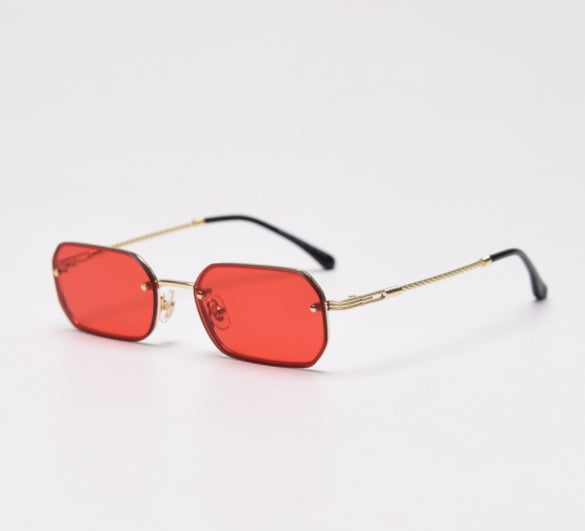 Narrow-sided Small Frame Sunglasses, Trendy Street Style Fashion Color Film Sunglasses