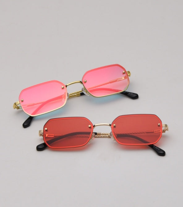 Narrow-sided Small Frame Sunglasses, Trendy Street Style Fashion Color Film Sunglasses