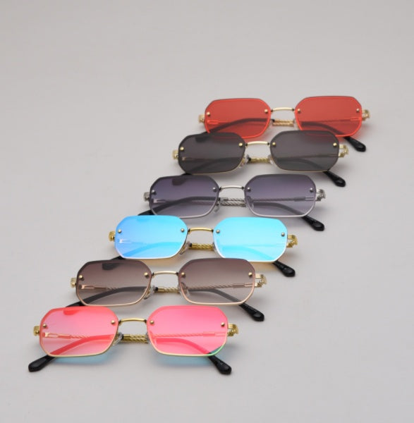 Narrow-sided Small Frame Sunglasses, Trendy Street Style Fashion Color Film Sunglasses