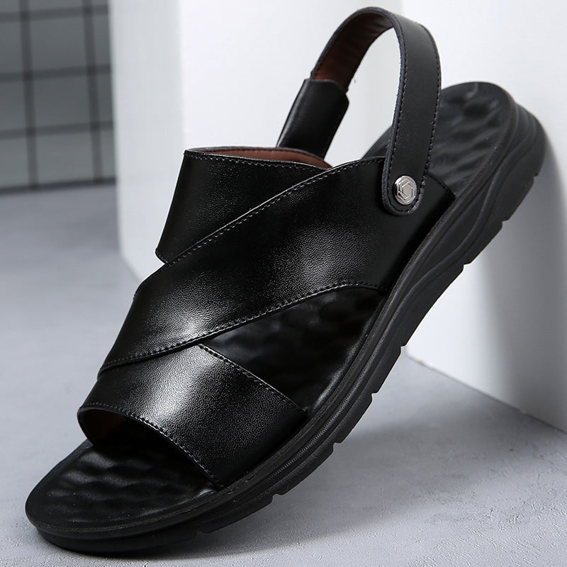 Leather Middle-Aged And Elderly Wear Sandals