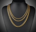 Hip Hop 18K Gold Plated Wide Flat thick Chain
