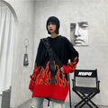 High Street Flame Jacquard Loose Pullover Lazy Couple Knit Sweater Sweater