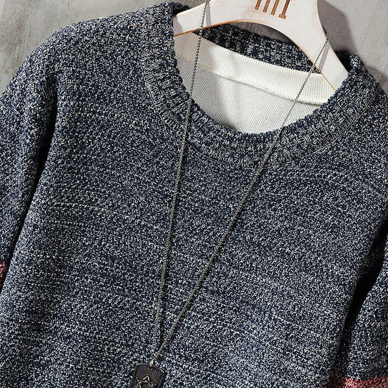Casual All-match Loose Color-blocking Sweater