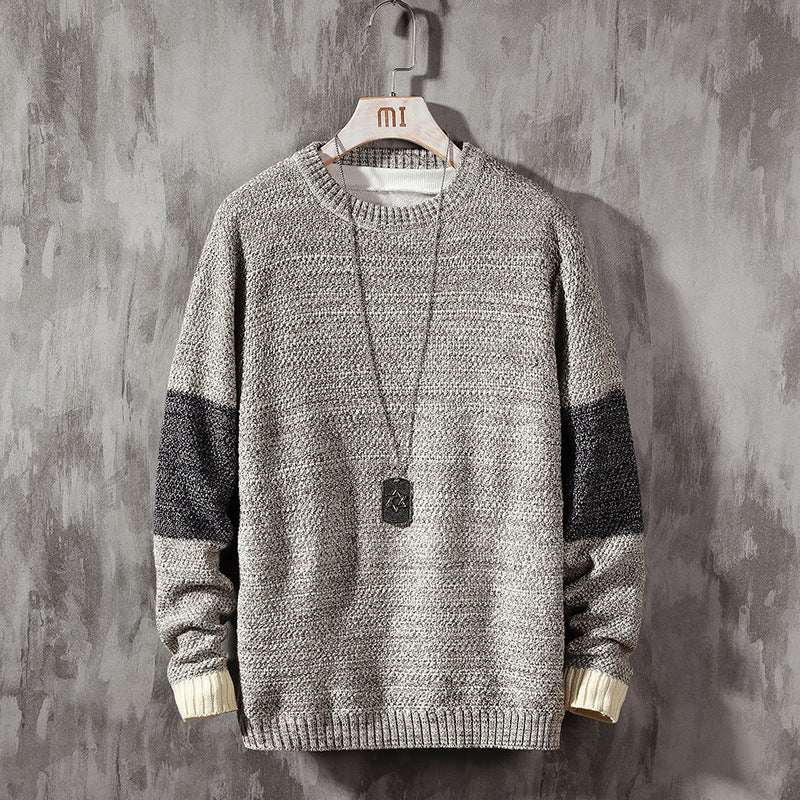 Casual All-match Loose Color-blocking Sweater