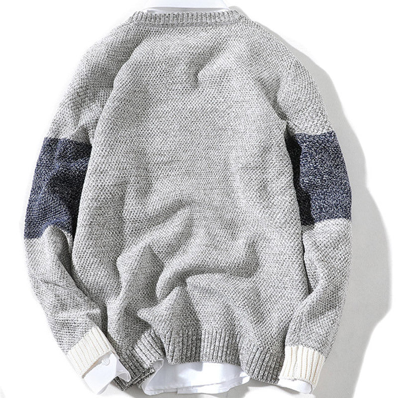 Casual All-match Loose Color-blocking Sweater